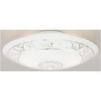 Westinghouse 6620600 Twolight Semiflushmount Interior Ceiling Fixture White Finish With White Scroll Design Glass Round