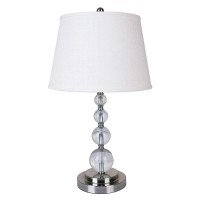 Ore International 6288T Crystal Table Lamp Chrome