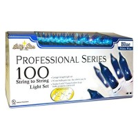 Brite Star 100 Count Professional Series Mini Light Set, White Wire, Blue