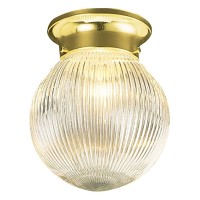 Design House 500629 Traditional 1 Indoor Ceiling Mount Globe Light Dimmable For Bedroom Dining Room Kitchen, No Pull Chain, Polished Brass