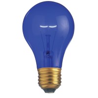 Satco S6082 25 Watt A19 130V Incandescent Light Bulb Transparent Blue