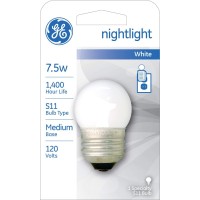 Ge Lighting 570958 41267 7.5-Watt Nightlight, Soft, S11 1Cd Light, 1 Count (Pack Of 1), White Bulbs