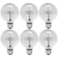 Ge Lighting 12983 Incandescent G25, 6 Count (Pack Of 1), Clear