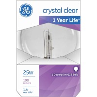 Ge Lighting 12983 Incandescent G25, 6 Count (Pack Of 1), Clear