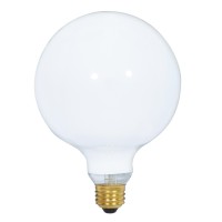 Satco S3004 120-Volt 150-Watt G40 Medium Base Light Bulb, Gloss White