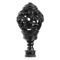 258 height BLACK iron Baroque scroll Finial can be used as a pull chain includes a Finial pull chain connector tapped 1427