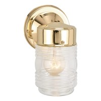 Design House 502179 Jelly Jar 1 Light Indoor/Outdoor Wall Light, Polished Brass