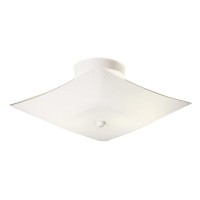 Design House 501338 Two-Light Square Frosted White Glass Semi-Flush Ceiling Mounted Light 11-Inch, White