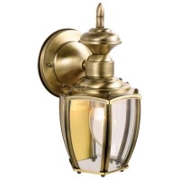 Design House 501478 Jackson Traditional 1 Outdoor/Indoor Wall Light With Clear Glass For Porch Entryway Patio, 10 In, Antique Brass