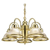 Design House 500546 Millbridge Traditional 5Light Indoor Dimmable Chandelier With Clear Ribbed Glass Shades For Entryway Foyer