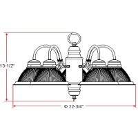 Design House 500546 Millbridge Traditional 5Light Indoor Dimmable Chandelier With Clear Ribbed Glass Shades For Entryway Foyer