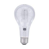 Sylvania Incandescent 200W A21 Utility Light Bulb, 3880 Lumens, 2850K, Medium Base, Clear, Soft White - 1 Pack (15476)