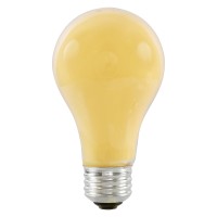 Sylvania A19 Incandescent Bulb, Medium Base, Yellow Bug Light, 60W, 2850K, 2 Pack