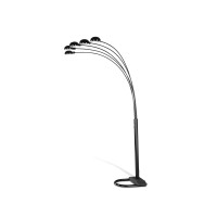 Bring light into your living space with this fun floor lamp Featuring five stems that shoot up and out at various angles from the base each with a light bulb at the end this lamp provides directional accent lighting A stain black finish allows for this la