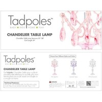 Tadpoles Modern Chandelier Table Lamp - Lavender Topaz 8 X 8 X 20 Simply Plug Into Outlet Uses One 25 Watt E12 Light Bulb Ideal As A Nightstand Lamp, Office Desk Lamp, Bedside Night Light