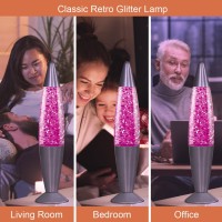 Global Gizmos 48620 Retro Lava Lamp | 16 Inches Tall | Pink Glitter Design | 25W | Aluminium Base | Mains Operated, E14 (Small Edison Screw)