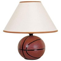 Ore International 604Ba Ceramic Basketball Lamp , Brown