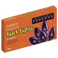 Celebrations Halloween C9 Light Set, 25 Lights, Black Bulbs W/Black Cord