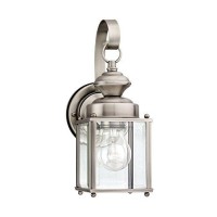 Generation Lighting 8456-965 Jamestowne Outdoor Wall Lantern Outside Fixture, One - Light, Antique Brushed Nickel