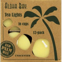 Aloha Bay Palm Wax Tea Lights with Aluminum Holder Cream Description 12 Tea Light Candles 100 Vegetable Palm Wax Unscented Exceptionally Clean Burning Pure Cotton Wick Hand Poured in Indonesia Long Burning More than 5 Hours Disclaimer These statements hav