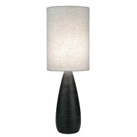 Lite Source Ls-2999 Quatro Table Lamp, Brushed Dark Bronze With Linen Shade