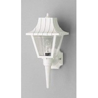 Progress Lighting P5815-30 Wall Torch With Ribbed Mansard Roof Beveled Clear Acrylic Panels, White