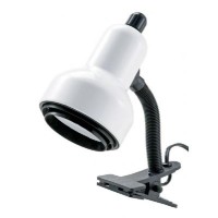 Versatile gooseneck clip light can be used anywhere additional light is needed The metal shade concentrates illumination then diffuses it with a 45inch diameter metal shade with plastic baffle Uses a 60 watts bulb not included ETL listed