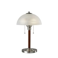 Adesso Lexington Incandescant Table Lamp, Dark Walnut & Brushed Steel (4050-15)