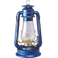 V&O 310-80061 Supreme Brass Trim Oil Lantern Blue