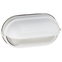 Nauticus - Wet Location Bulkhead - White Finish - Frosted Glass Shade