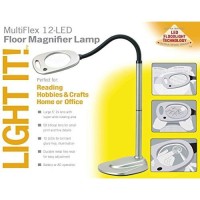 Light It By Fulcrum, 20072-401 Multiflex Led Floor Magnifier Lamp, Silver, Single Pack