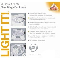 Light It By Fulcrum, 20072-401 Multiflex Led Floor Magnifier Lamp, Silver, Single Pack