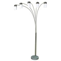 Ore International 3031F5W 84-Inch 5-Light Arch Floor Lamp, Chrome