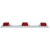 V1073R Features Light bar Economical identification light bar for over 80 applications Corrosion resistant bar is powder coated white with three 107 lights attached Mounts on 1613 centers and grounds through mounting hardware Generic Dimensions 1775 H x 2