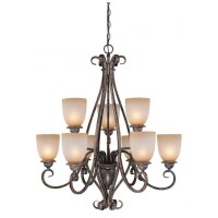 Vaxcel Ch35909Az/B Mont Blanc 9 Light Chandelier, 32