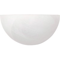 Capital Lighting 1681Mw Crescent Modern Minimalistic Faux White Alabaster Glass Bowl Wall Sconce Pocket Sconce 1Light 100 Watt