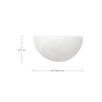 Capital Lighting 1681Mw Crescent Modern Minimalistic Faux White Alabaster Glass Bowl Wall Sconce Pocket Sconce 1Light 100 Watt