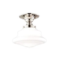 Hudson Valley Lighting 3409F-Pn One Light Semi Flush Mount From The Petersburg Collection, 1