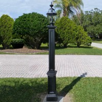 Mayne 5835-Bk Signature Outdoor Lamp Post, 9.5X9.5, Black