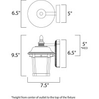 Maxim 3023Cdbz Dover Cast 1-Light Outdoor Wall Lantern, Bronze Finish, Seedy Glass, Mb Incandescent Incandescent Bulb , 100W Max., Dry Safety Rating, Standard Dimmable, Glass Shade Material, 5750 Rated Lumens