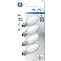 Ge Lighting 20573 4-Watt Night Light White C7 4Cd 4-Pack