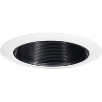 Juno Lighting 14 Bwh Halogen Recessed Baffle Trim, 50 Watts, 4-Inch, White With Black Baffle