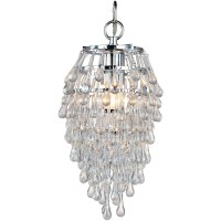 Af Lighting Chrystal Teardrop Pendant Light With Swag Kit, Clear Glass Drop Beads, And Chrome Finish For Plug-In Or Hardwire Installation In Home Or Office