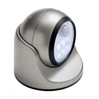 Light It! By Fulcrum, 6-Led Wireless Motion Sensor Security Porch Light, Silver, Single