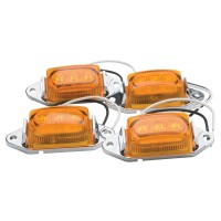 Roadpro Rp-1445A-4P Sealed Clearance Lights Low Profile Marker Lights Dot Sae Approved Low Current Draw Amber 4 Pack