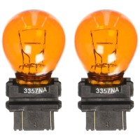 Roadpro Rp-3357Na Heavy-Duty Amber Brake Light Turn Signal Side Marker Tail Light Bulb 3357 2-Pack