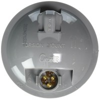 This 425inch round sealed light has a gray housing and red polycarbonate lens The 3prong GroteR type connector has locking tabs and a Torsion mount IIR bulb It features a corrosionresistant design specifically made for harsh environments of vibrations dir