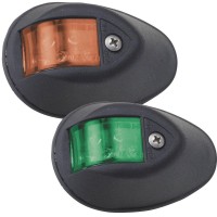 PERKO LED SIDE LIGHTS 24V RED GREEN W BLACK HOUSING