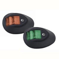 PERKO LED SIDE LIGHTS 24V RED GREEN W BLACK HOUSING