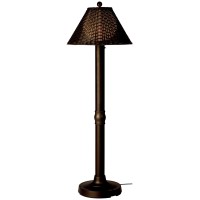 Tahitti 17207 Bronze 60Inch Floor Lamp With Walnut Wicker Shade